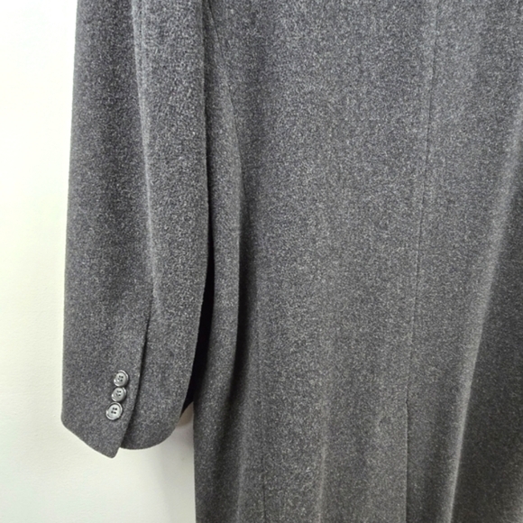 ROUNDTREE & YORKE Wool Long Coat Classic Button-up Gray Mens Size 42 Old Money - Picture 4 of 12